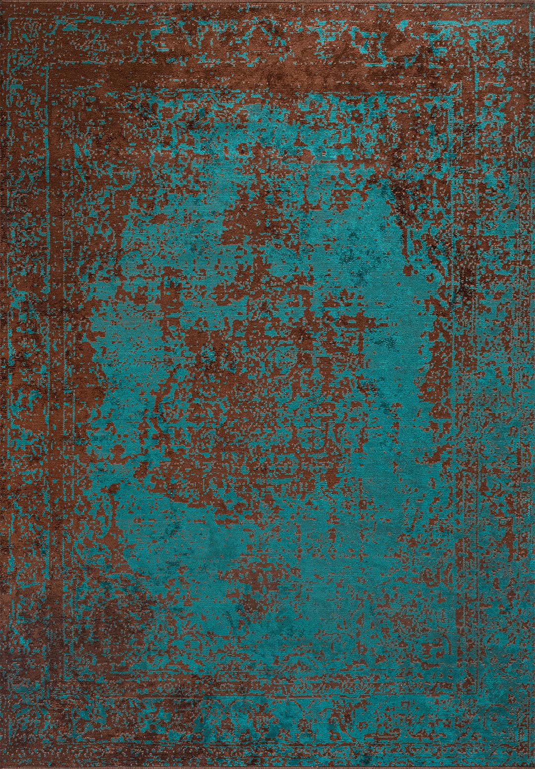 Medallion Dark Brown - Dark Turquoise Rug
