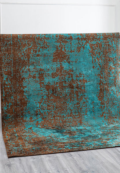 Medallion Dark Brown - Dark Turquoise Rug