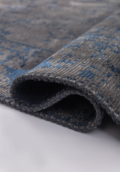 Ivy Grey - Navy Blue Rug