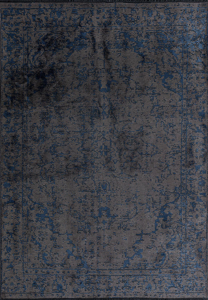 Ivy Grey - Navy Blue Rug