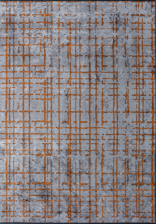 Axis Terra - Light Grey Rug area carpet area rug carpet Color_Grey Color_Orange coral Material_Cotton & Viscose