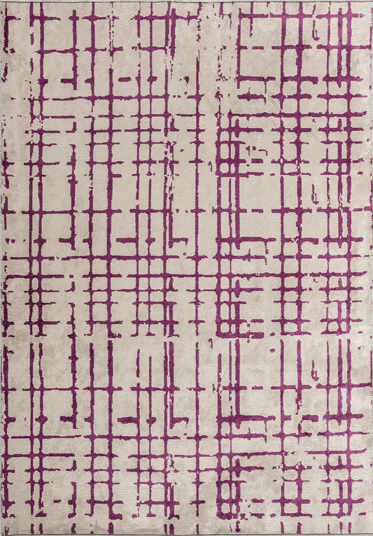 Axis Purple - White Rug area carpet area rug carpet Color_Purple Color_White Material_Cotton & Viscose SHELL
