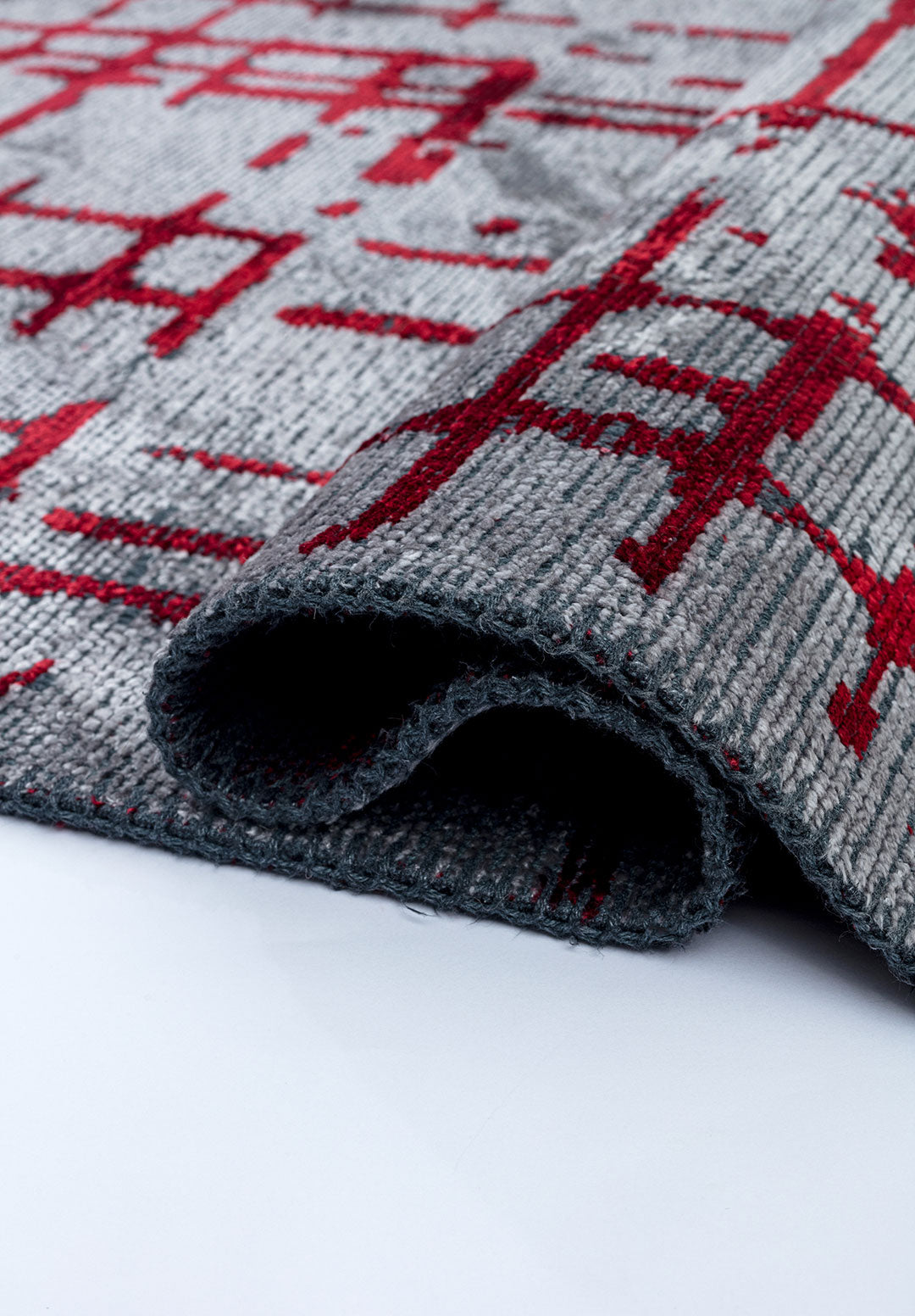 Axis Red - Light Gray Rug