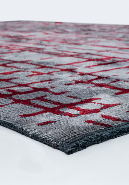 Axis Red - Light Gray Rug