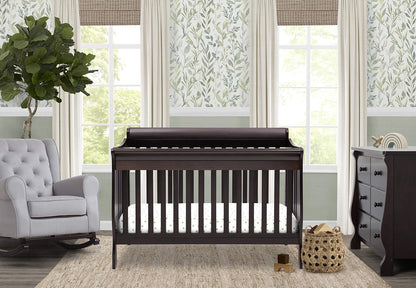 Canton Deluxe 6-In-1 Convertible Crib, Dark Chocolate Baby Products Cribs Furniture Infant & Toddler Beds Nursery