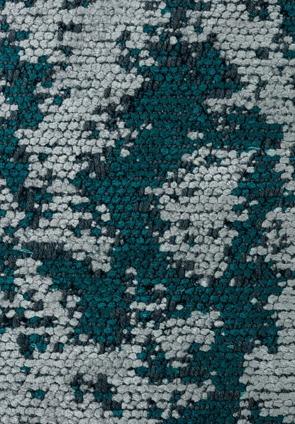 Marble Dark Turquoise - Light Grey Rug
