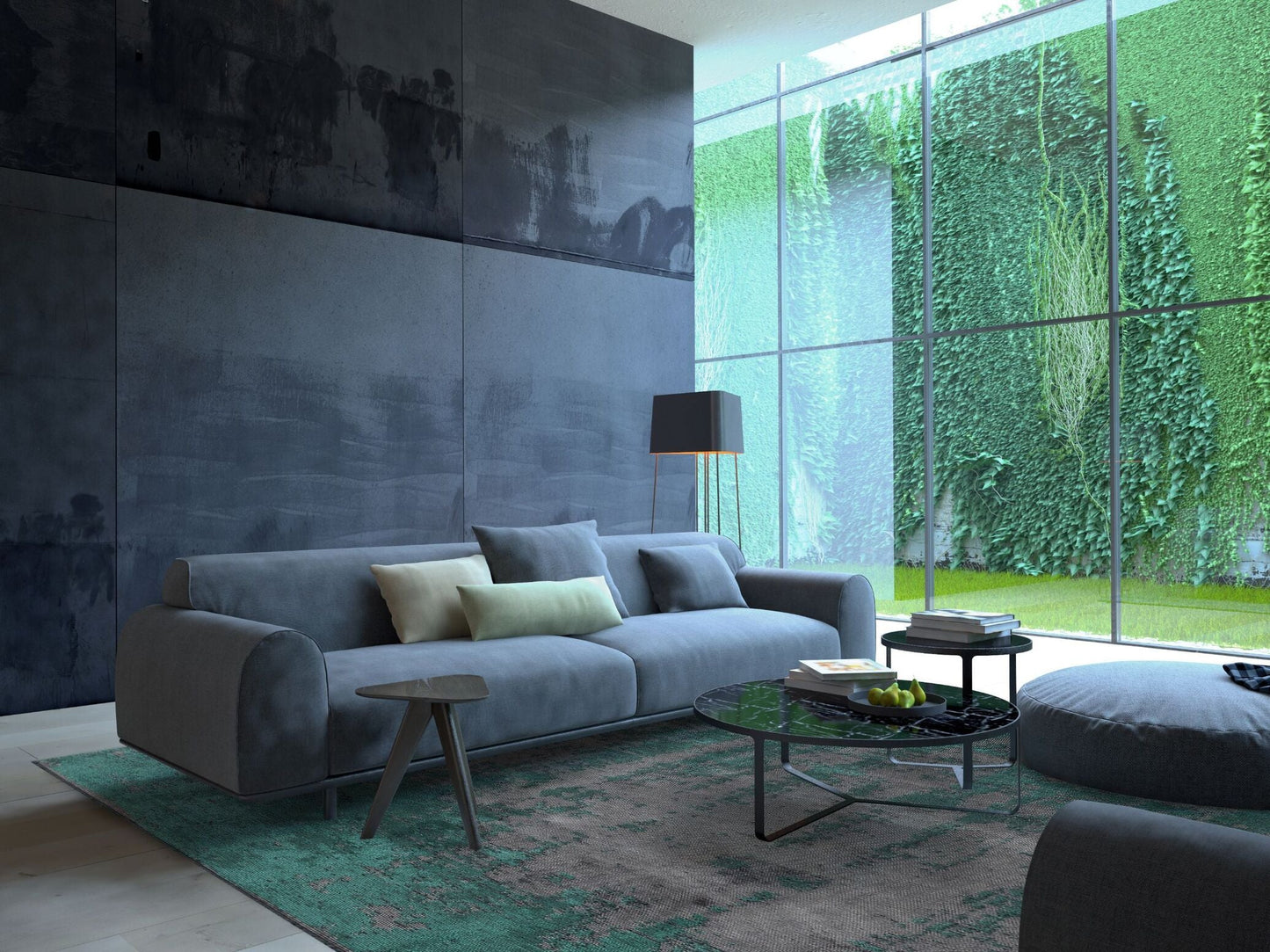 Horizon Dark Green - Grey Rug