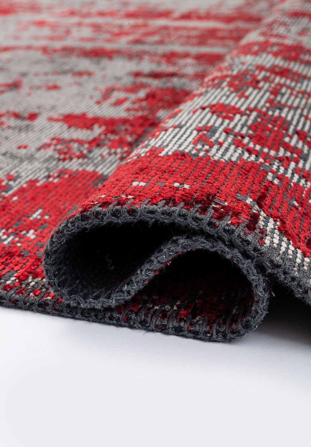 Horizon Red - Grey Rug