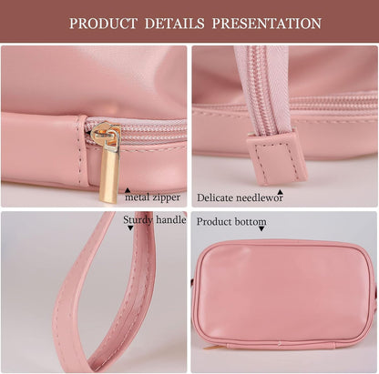 Abiudeng Large Makeup Bag,Double Layer Cosmetic Bag,Travel Makeup Bag,Leather Makeup Bag, Cosmetic Travel Bags,Portable Leather Toiletry Bag,Roomy Cosmetic Bag for Women and Girls Bags & Cases Beauty & Personal Care Cosmetic Bags Tools & Accessories