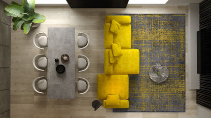 Spark Grey - Yellow Rug