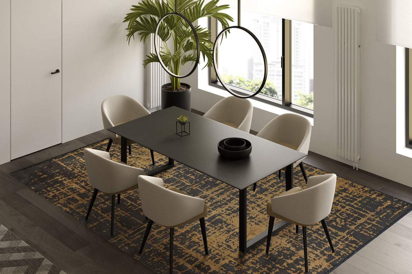Spark Anthracite - Gold Rug