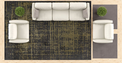 Spark Anthracite - Green Rug