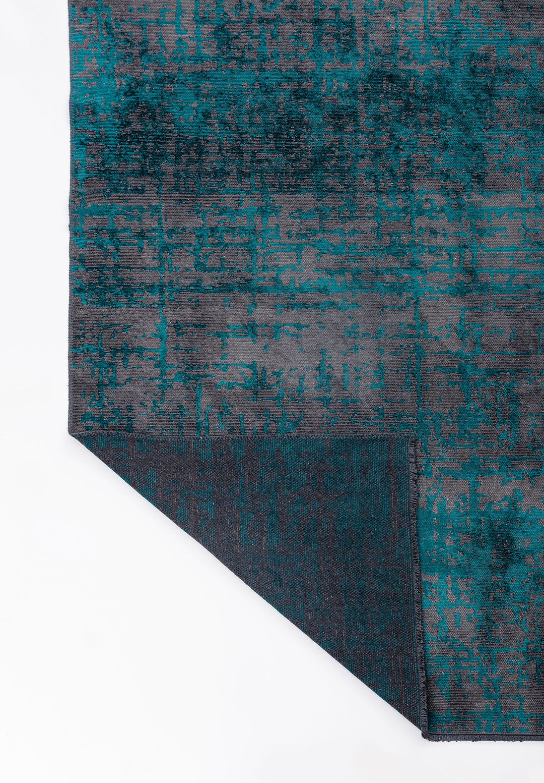 Spark Anthracite - Dark Turquoise Rug