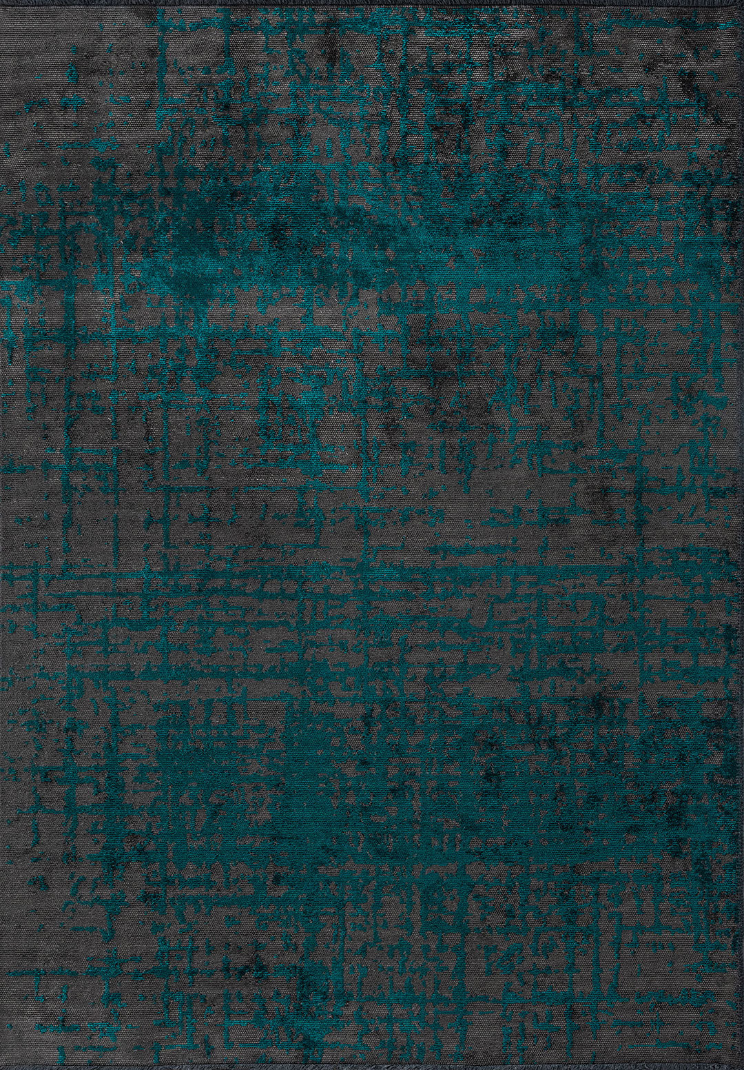 Spark Anthracite - Dark Turquoise Rug