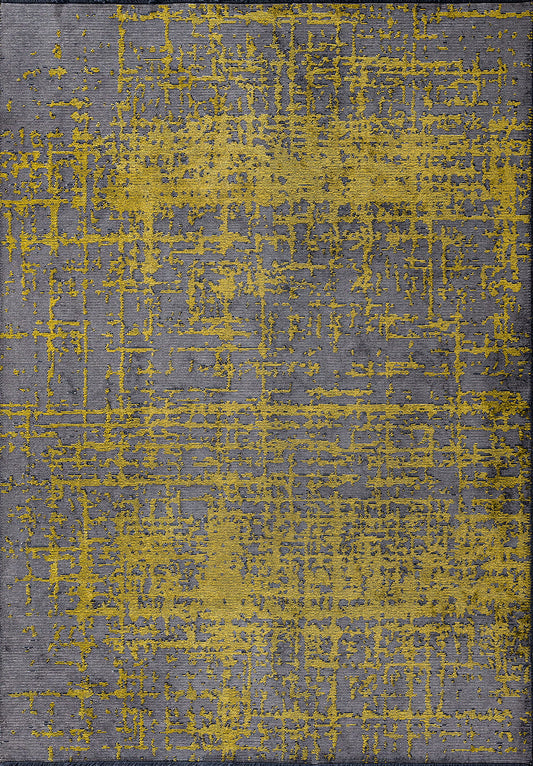 Spark Grey - Yellow Rug