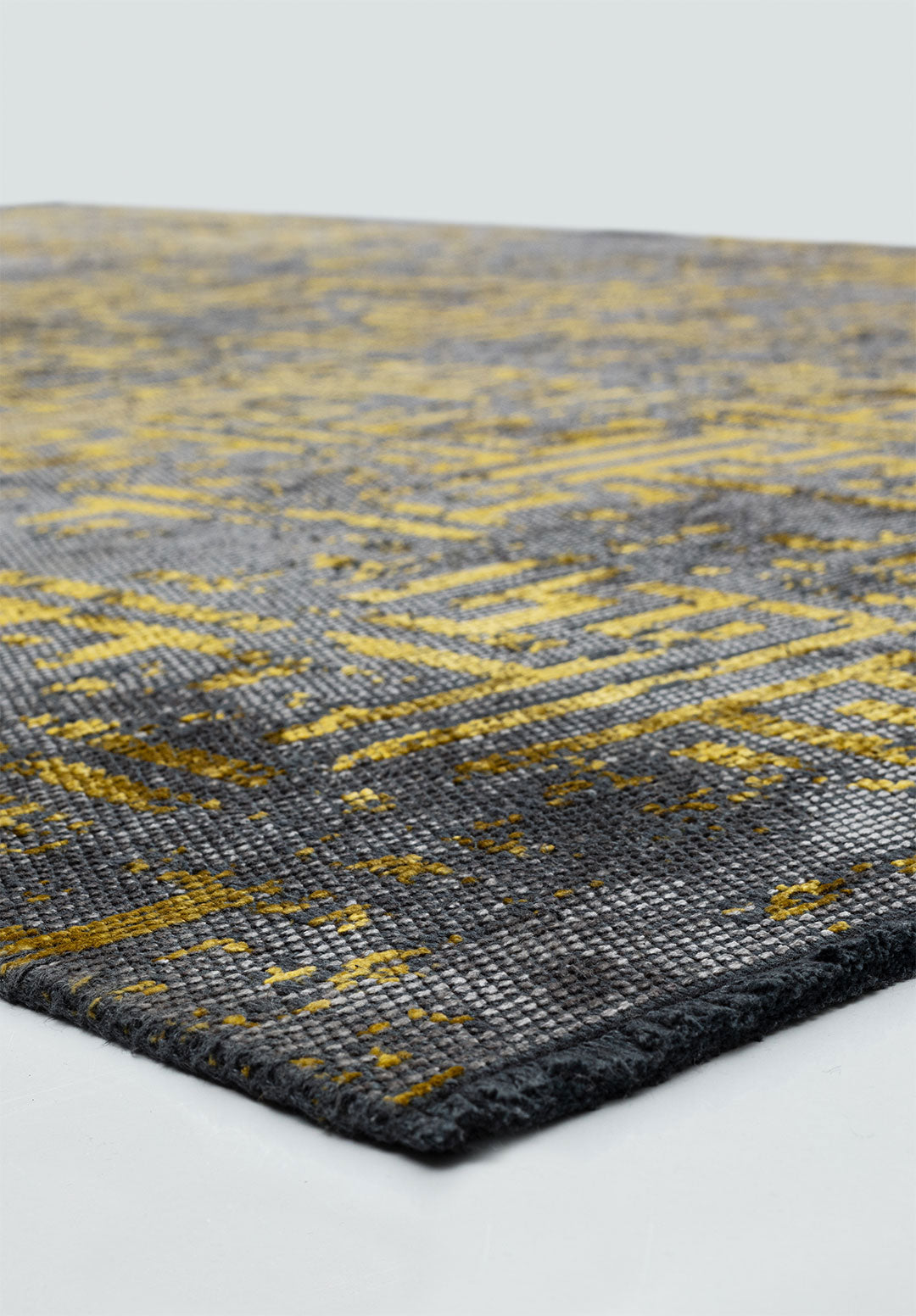 Labyrinth Grey - Yellow Rug