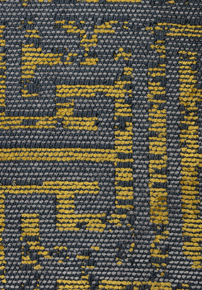Labyrinth Grey - Yellow Rug