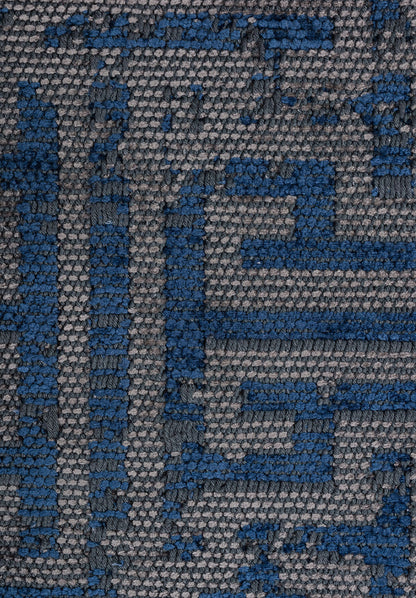 Labyrinth Grey - Navy Blue Rug