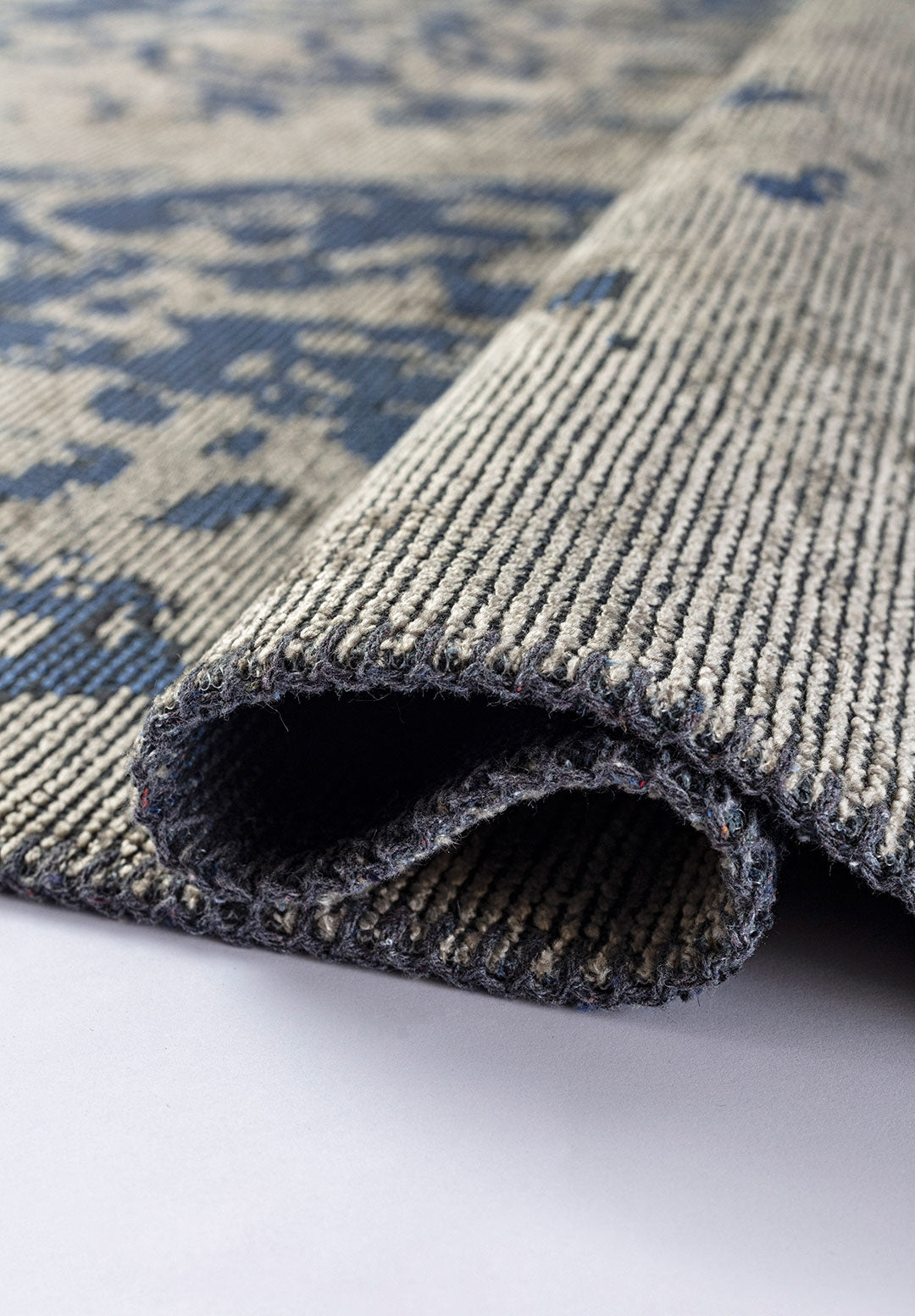 Seal Navy Blue - Beige Rug