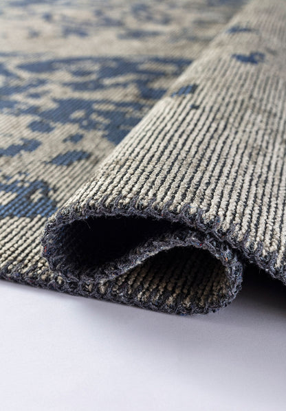 Seal Navy Blue - Beige Rug