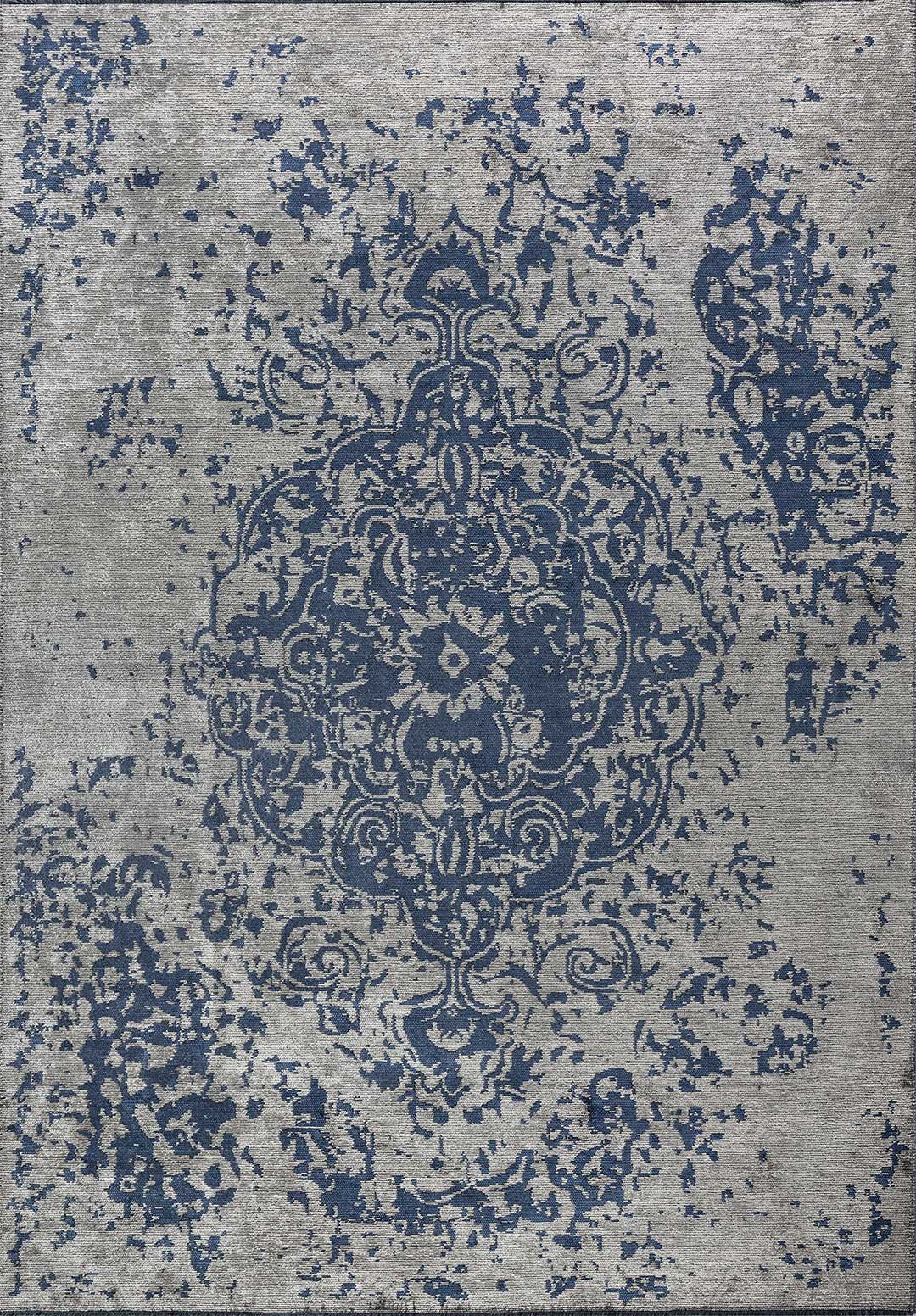 Seal Navy Blue - Beige Rug