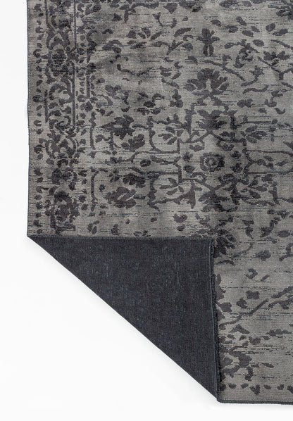 Flora Charcoal - Beige Rug