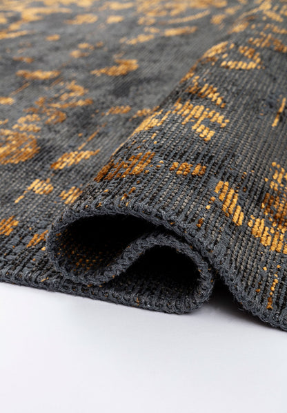 Flora Mustard - Anthracite Rug