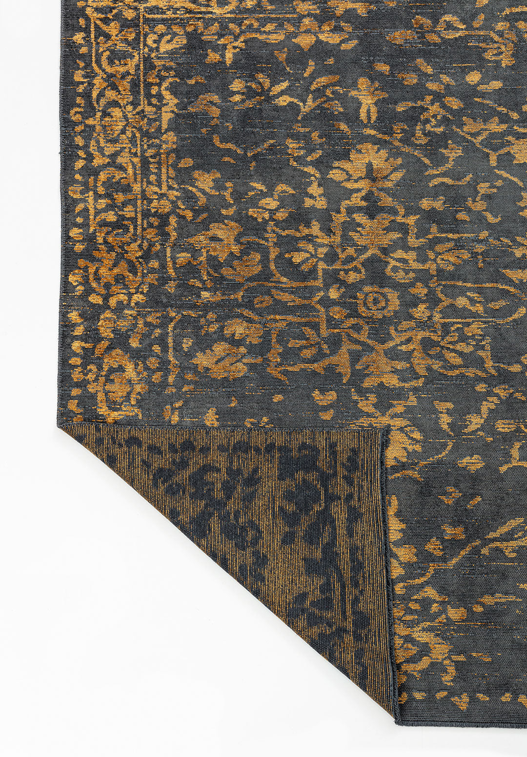 Flora Mustard - Anthracite Rug