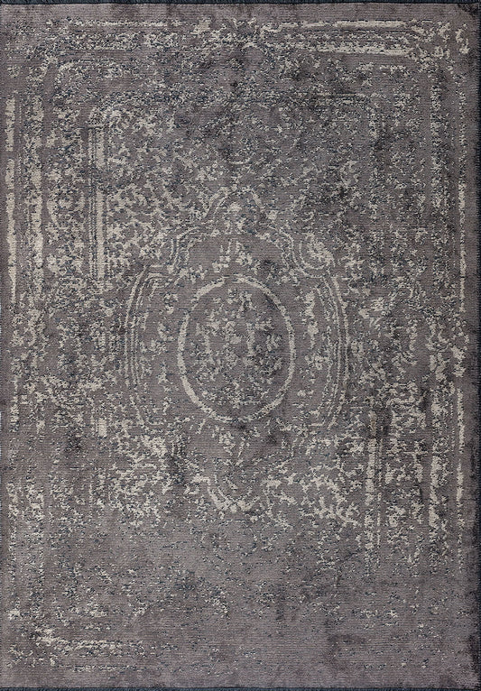 Babylon Dark Grey - Beige Rug area carpet area rug carpet Color_Beige Color_Grey Material_Cotton & Viscose vintage