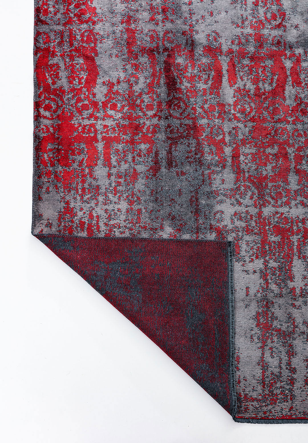 Caesar Dark Grey - Red Rug