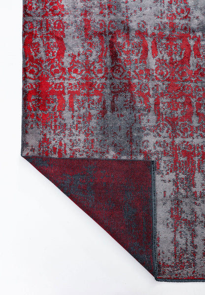 Caesar Dark Grey - Red Rug