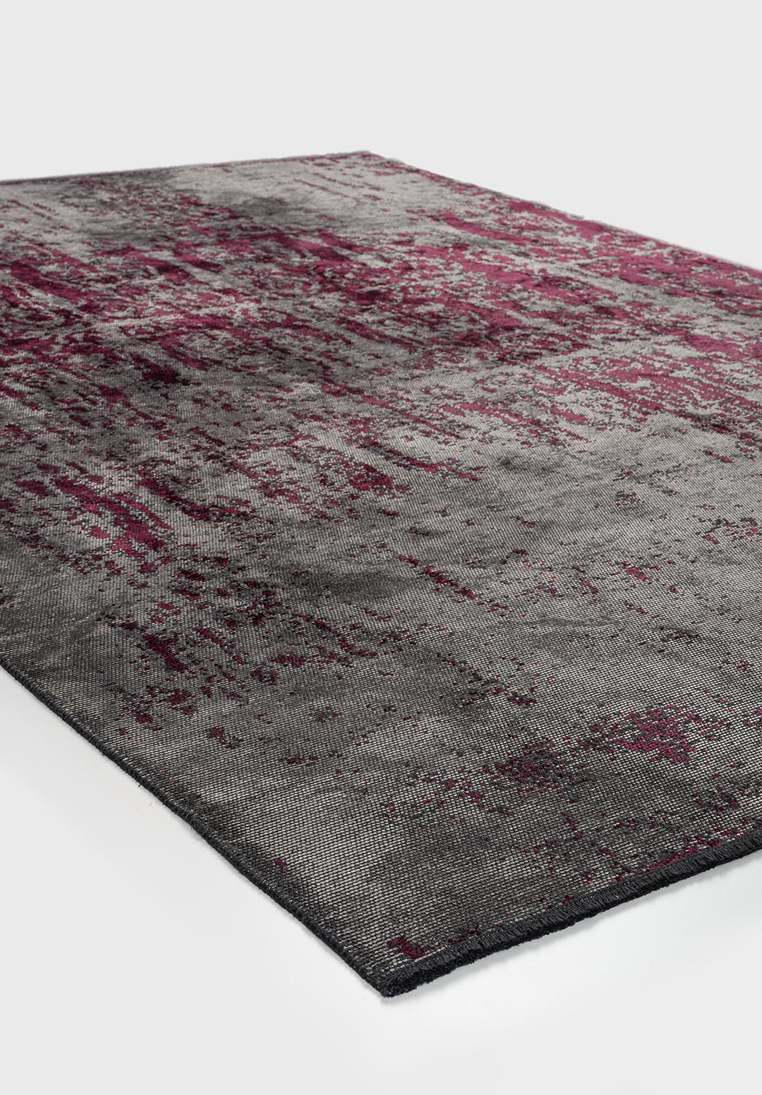 Caesar Grey - Dark Damson Rug area carpet area rug carpet Color_Grey Color_Purple Material_Cotton & Viscose vintage