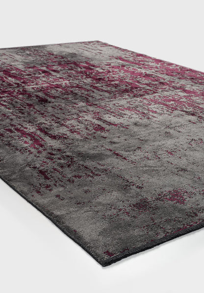 Caesar Grey - Dark Damson Rug area carpet area rug carpet Color_Grey Color_Purple Material_Cotton & Viscose vintage