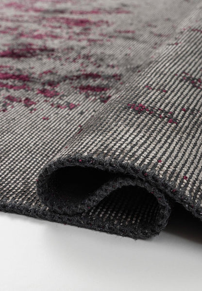 Caesar Grey - Dark Damson Rug area carpet area rug carpet Color_Grey Color_Purple Material_Cotton & Viscose vintage