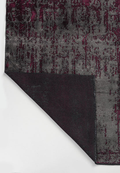 Caesar Grey - Dark Damson Rug area carpet area rug carpet Color_Grey Color_Purple Material_Cotton & Viscose vintage