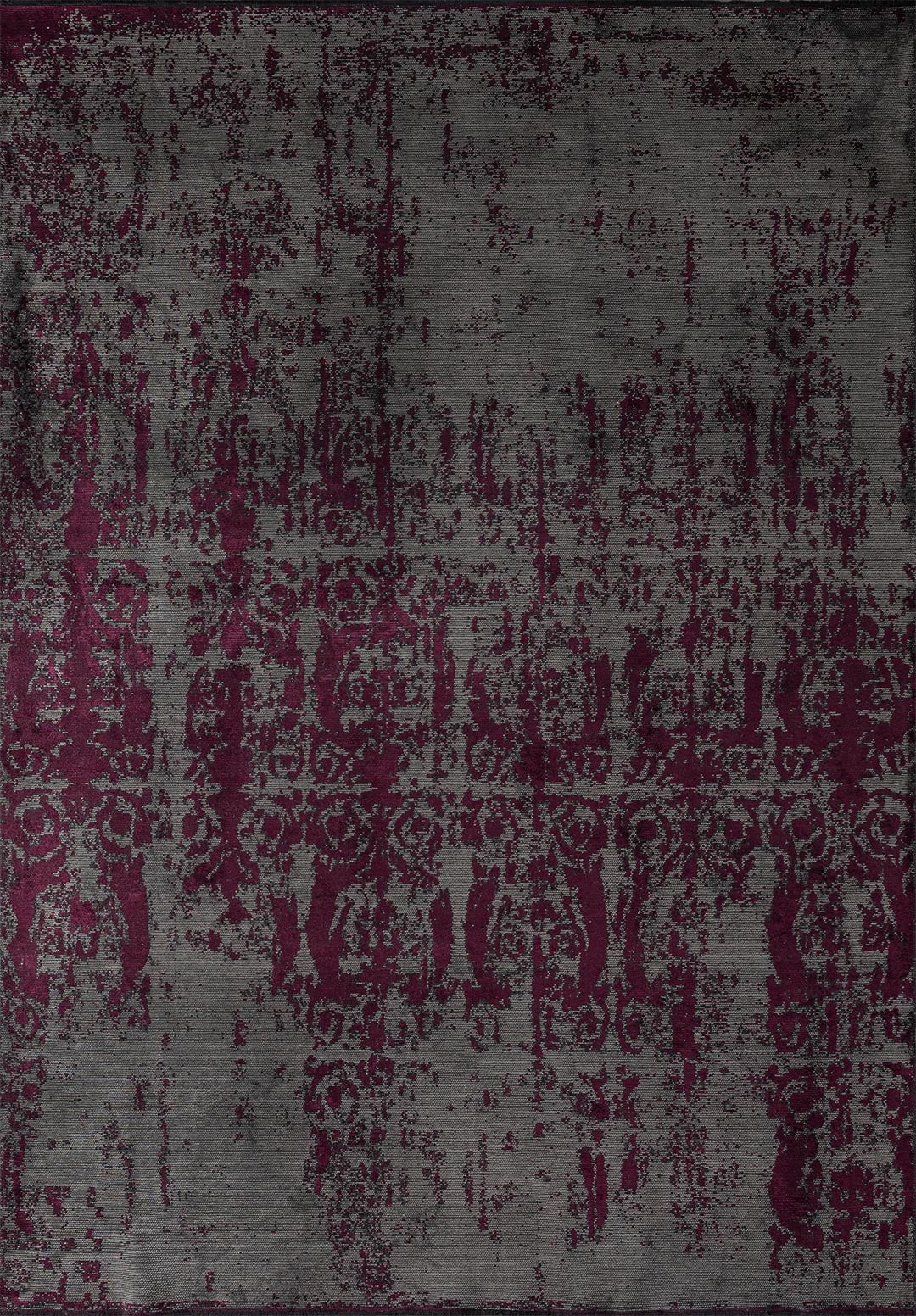Caesar Grey - Dark Damson Rug area carpet area rug carpet Color_Grey Color_Purple Material_Cotton & Viscose vintage