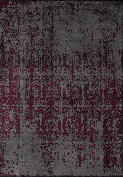 Caesar Grey - Dark Damson Rug area carpet area rug carpet Color_Grey Color_Purple Material_Cotton & Viscose vintage