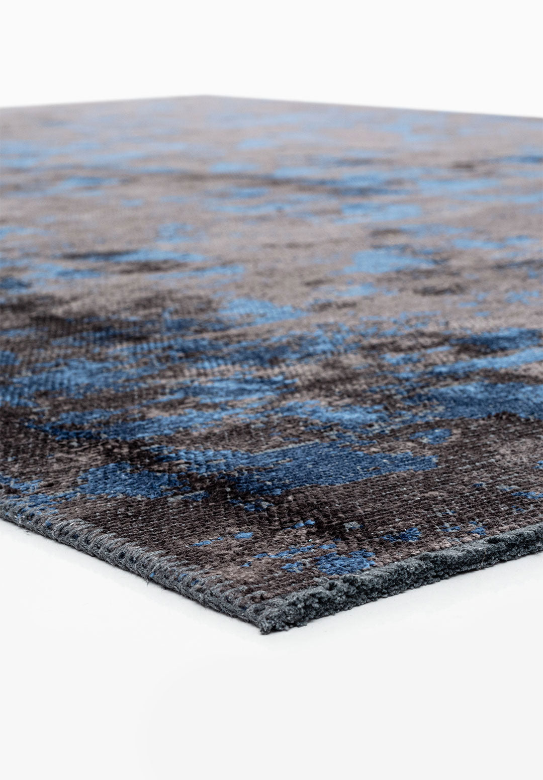 Triangle Charcoal - Navy Blue Rug