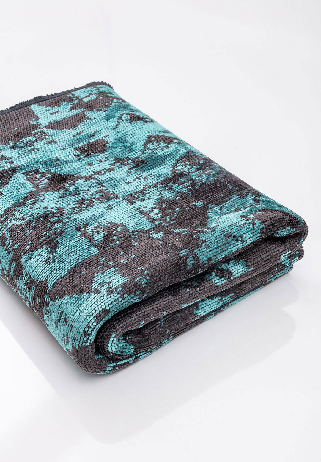Triangle Charcoal - Turquoise Rug