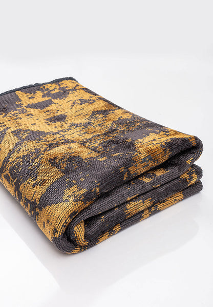 Triangle Charcoal - Mustard Rug