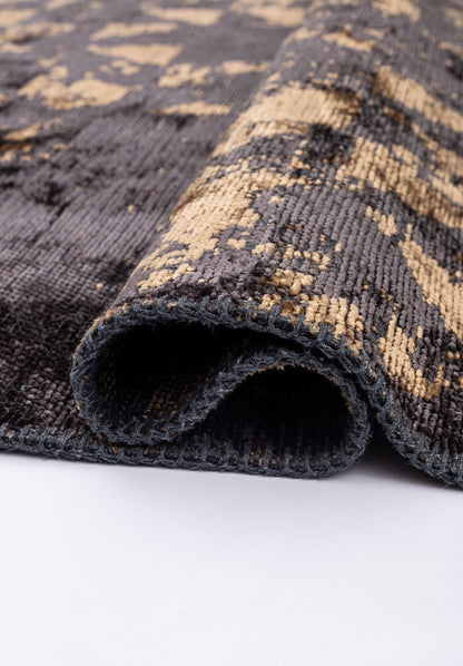 Triangle Charcoal - Light Brown Rug