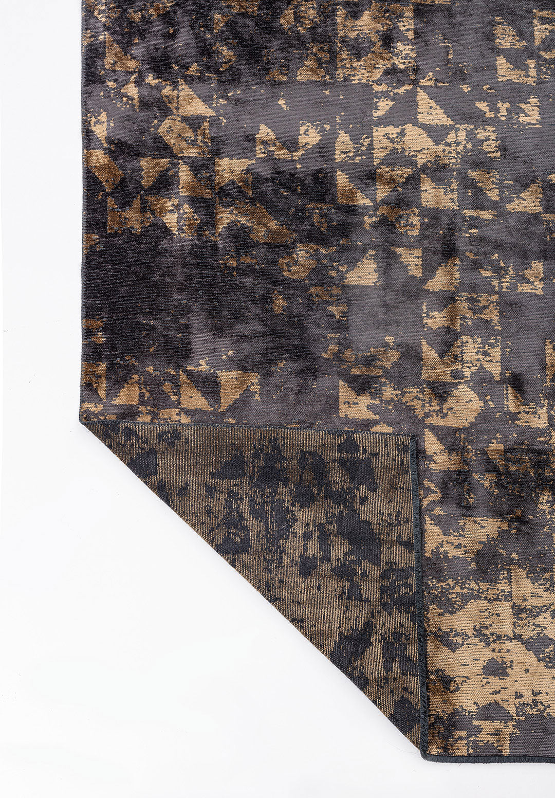 Triangle Charcoal - Light Brown Rug
