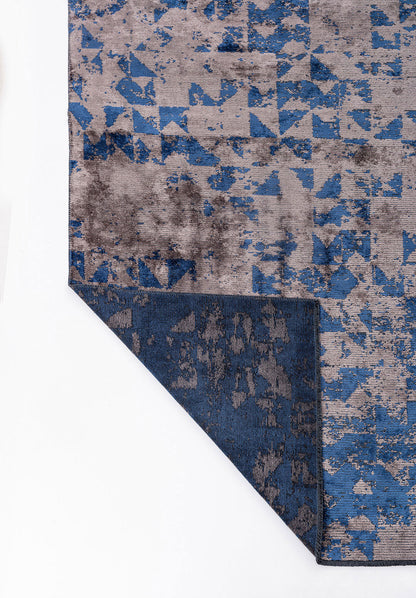 Triangle Dark Grey - Navy Blue Rug