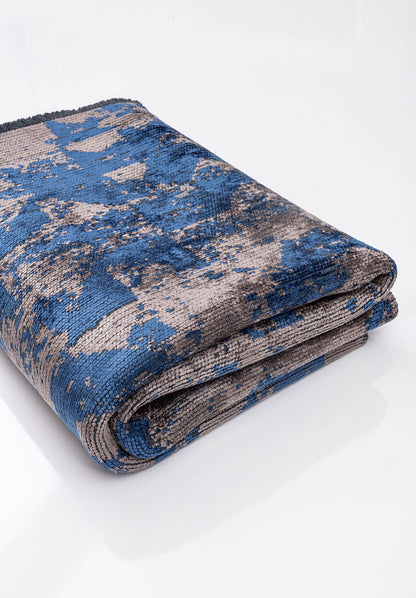 Triangle Dark Grey - Navy Blue Rug