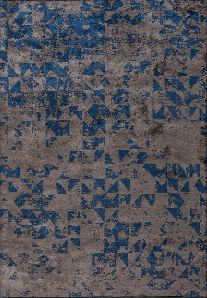 Triangle Dark Grey - Navy Blue Rug