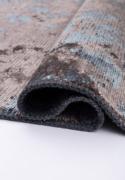 Triangle Dark Grey - Blue Rug