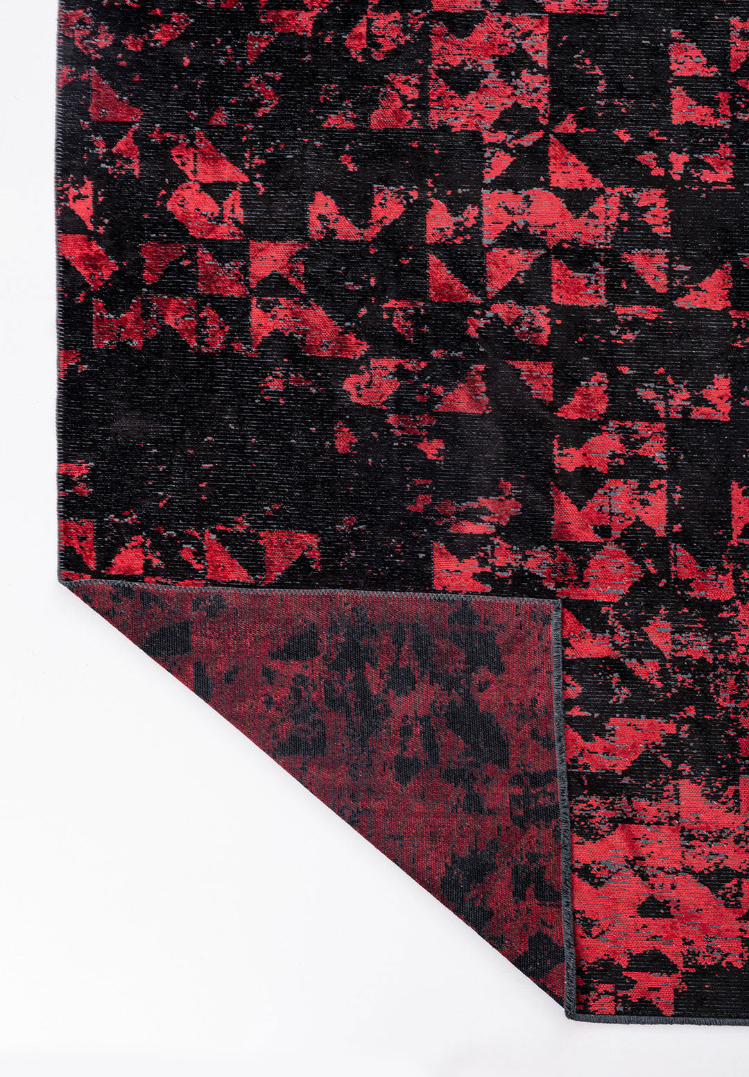 Triangle Black - Red Rug