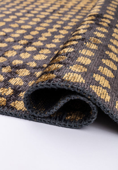 Dots Charcoal - Gold Rug