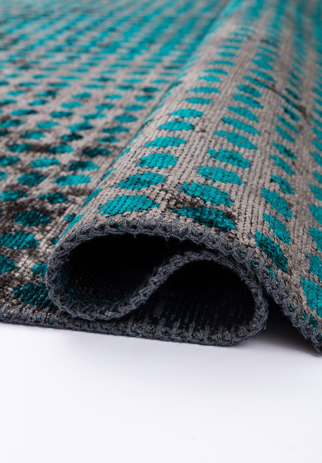 Dots Charcoal - Dark Turquoise Rug