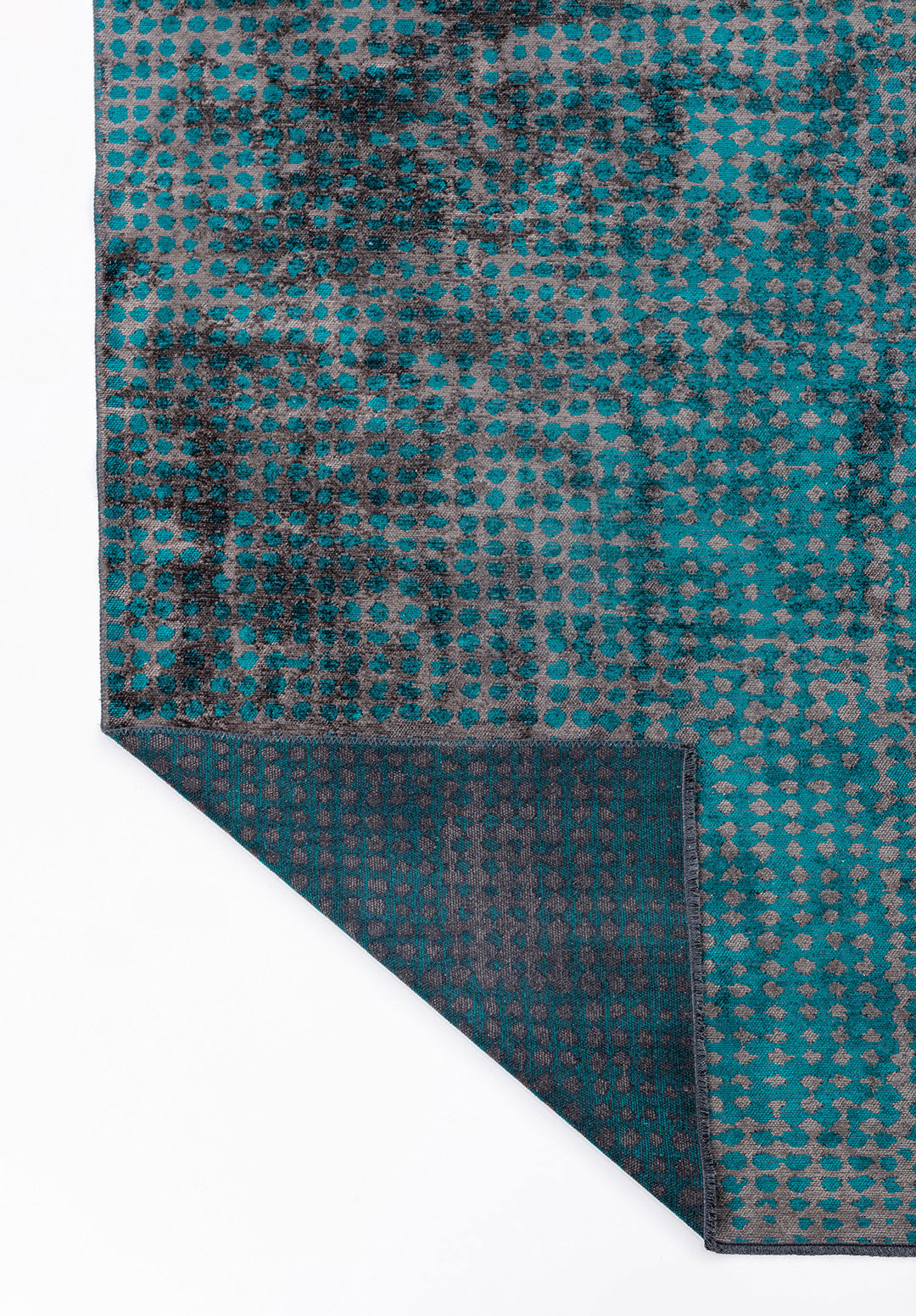 Dots Charcoal - Dark Turquoise Rug
